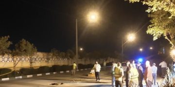 ریزش بخشی از خروجی پل اندیشه در مشهد به دلیل حفاری مترو +عکس