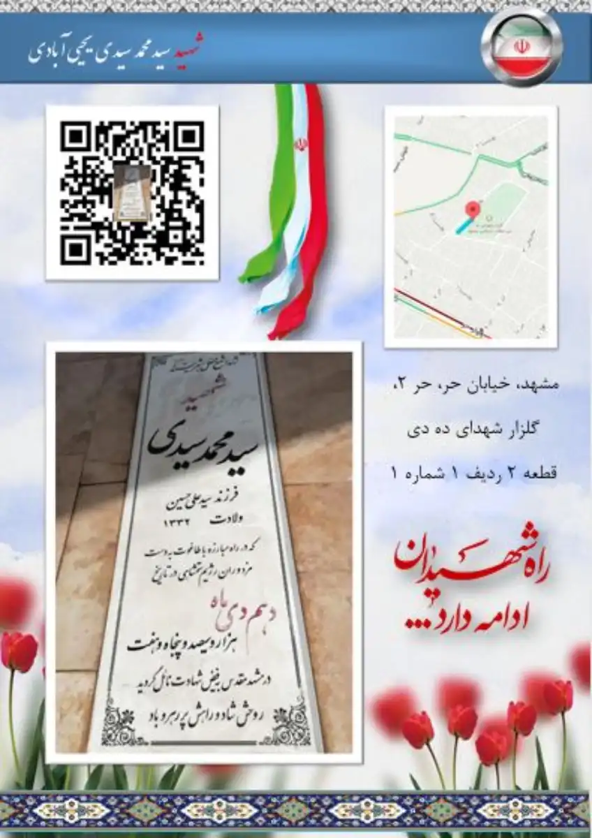 اطلاعات مزار شهید سید محمد سیدی یحیی آبادی